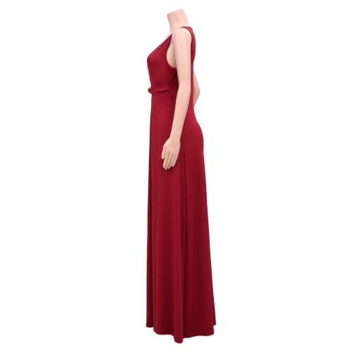 Image of Women's Plus Size Maxi Wrap Dress Sleeveless Deep V Neck Split Dress
