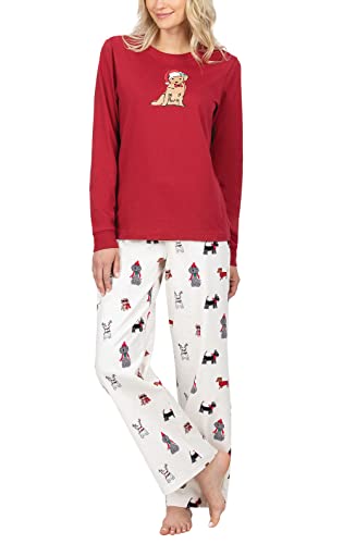 PajamaGram Dog Pajamas for Women - Christmas Pajamas Women Dogs M 8-10