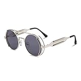 Karsaer Steampunk Sonnenbrille John Lennon Hippie Brille Retro Runder Metallrahmen Damen und Herren K7029