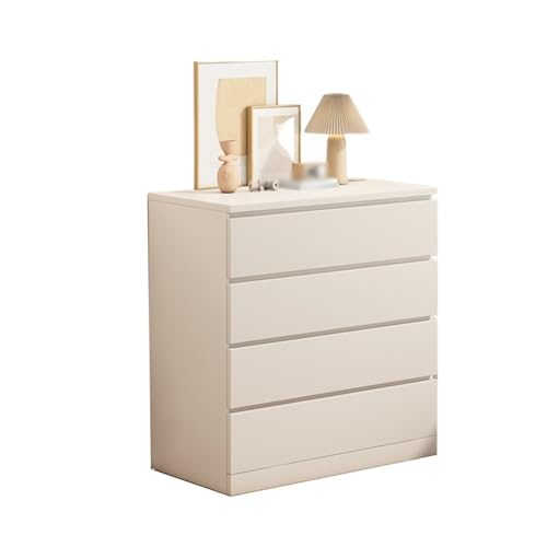 Moderno armario de almacenamiento de 4 cajones para dormitorio y sala de estar, elegante cómoda blanca, versátil para el hogar, diseño elegante para ahorrar espacio