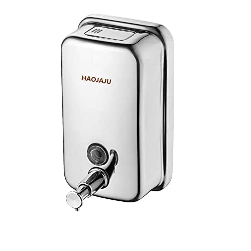 Commercial Soap Dispenser ,Stainless Steel Manual Wall Mount Soap Dispenser for Bathroom Kitchen Marketplace Hotel Restaurant (500ml)