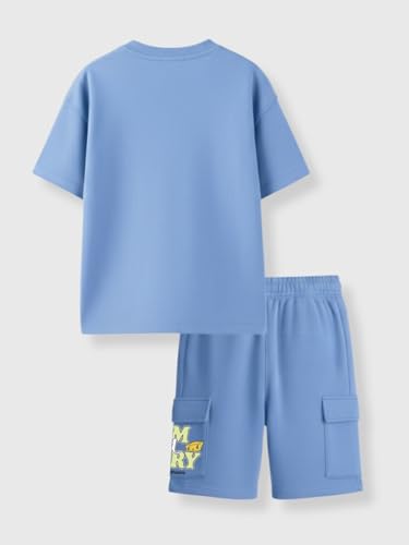 Image of Nap Chief Kids Cotton Official Tom & Jerry Co ord Set for Boys & Girls, T Shirt and Shorts for Casual Wear