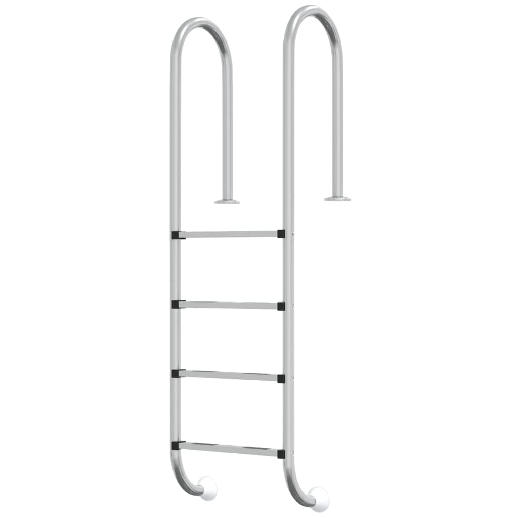 vidaXL Scaletta per piscina interrata e scaletta con 4 gradini antiscivolo per interni ed esterni, facile montaggio in acciaio inossidabile 304 cm