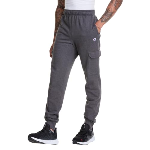 Champion Men's Cargo Joggers, Powerblend, Fleece...
