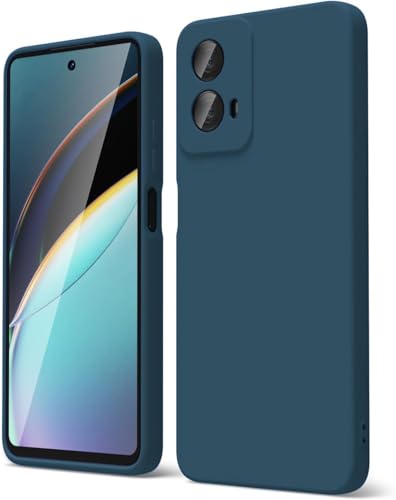 Image of DIZORO Microfiber Candy Case for Motorola Edge 50 Fusion 5G / Motorola G96 5G Smooth Touch Cushion Liquid Soft Silicone Gel Rubber Phone Cases Non-Slip Full Body Protective Shockproof Back Cover -Blue