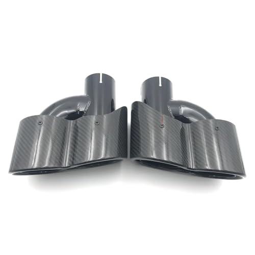Tubos de escape de fibra de carbono brillante modelo H silenciador doble negro ID 80 OD 200 3