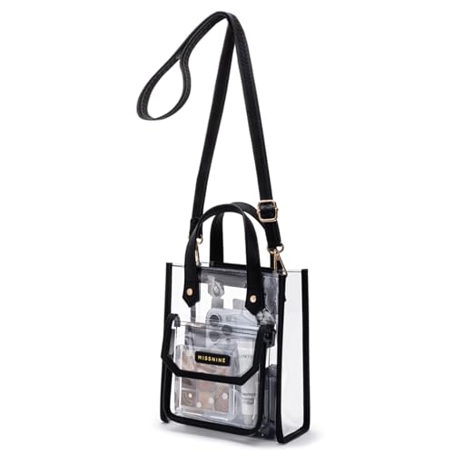Missnine Small Clear Bag For Stadium Event Approved Clear Purse Women Pvc Crossbody Bag Concert Shoulder Handbag