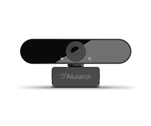 Aluratek HD 1080P Video Webcam (AWC03F) Full HD Webcam with Built-in Microphone, Autofocus, and Adjustable Clip Perfect for Streaming, Video Calls, and Online Meetings Video and Audio