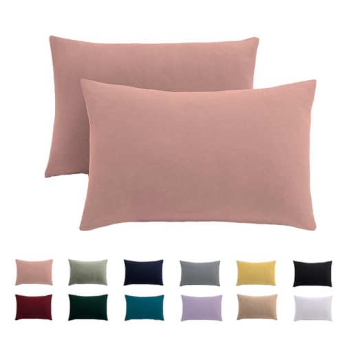 Beqnat Kissenbezug 70x90 2er Set, Kopfkissenbezug Rosa – Ansicht 1