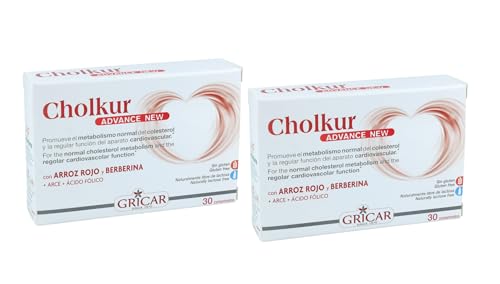 Pack 2 Unidades | Cholkur Advance New 30 Comprimidos | Gricar | Con Arroz Fermentado con Levadura Roja y Berberina