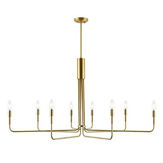 Light Society LS-C317-BB Bella 8-Light Chandelier, Brushed Brass