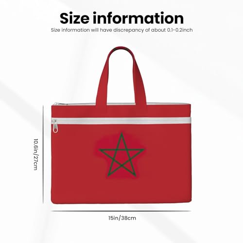 Flag Of Morocco Canvas Document Bag Briefcase For Professionals And Executives4
