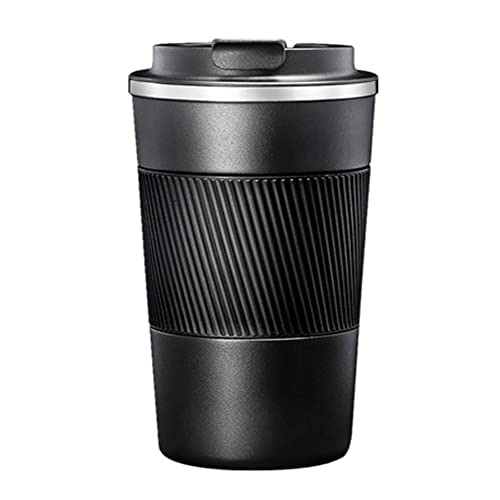 NymphFable 500ml Negro Tazas de viaje aisladas Tazas de café Taza de café para coche Taza Térmica de Acero Inoxidable…