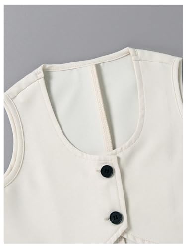 Image of Floerns Toddler Girl's Two Piece Outfit Button Front Vest Blazer and Pants Set
