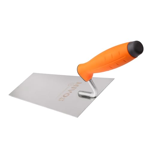 Mivos Edelstahl Trapezkellen-Set 3-teilig 130 mm 160 mm 180 mm – Rostfreie Maurerkellen in Trapezform - Stukkateurkellen mit Gummigriff - Trapez Glättekellen - Made in EU