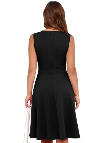 Sureple Womens Summer Cocktail Dresses 2025 Sleeveless Casual Fitted Tank Beach Swing A-Line Sundress3