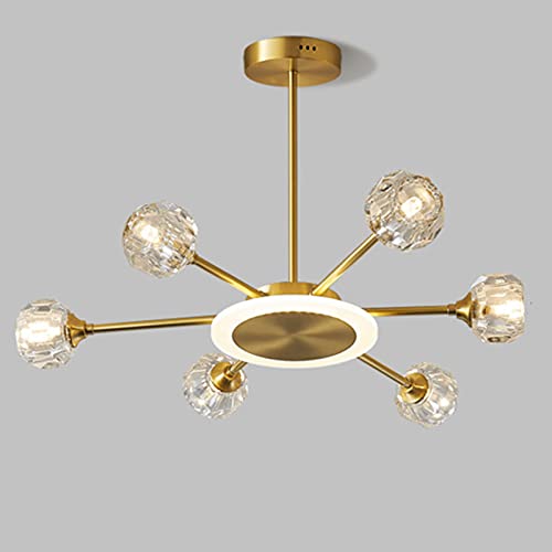 Plafón molecular G9 con 16 luces de cobre para iluminar salones modernos con calidez