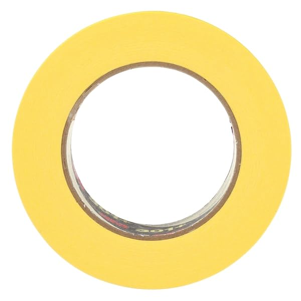 Image of 3M 301+ High Performance Masking Tape, Yellow, 18 mm x 55 m - High Performance Holding and Masking Tape for Automotive, Specialty Vehicle and Industrial Markets (Pack of 1)