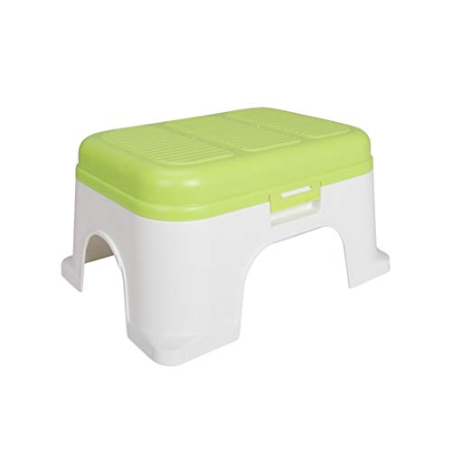 Speicherhocker, Home Hocker Ändern Schuhbank Hocker für Kinder Badezimmer Hocker Tritthocker für Kinder Leicht zu reinigen Niedriger Hocker (Color : Green, Size : 44.6 * 38.5 * 35.2CM) Cover