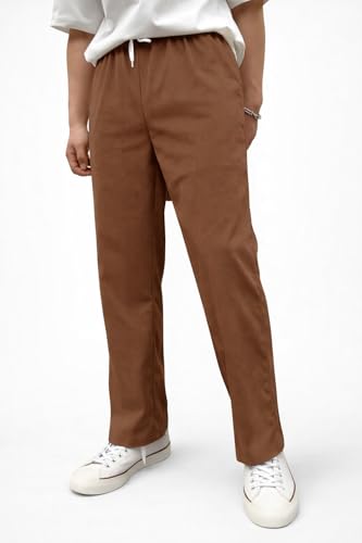 Image of Men's Comfortable Corduroy Pants | Relaxed Fit Stretch Waist Trousers for Everyday Wear Cream