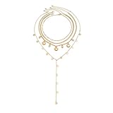 SDFXCDR Collares de Gargantilla para Mujeres, Collar Colgante de Cadena de Serpiente Plana de Concha Multicapa para Mujer 2025 Verano Playa Vacaciones clavícula Fiesta joyería, Regalo