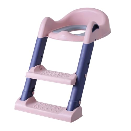 Eazy Kids Potty Training Seat | Toddler Toilet With Step Stool Ladder | For Boys Girls | Comfortable Chair | Anti-Slip Pads | Pink