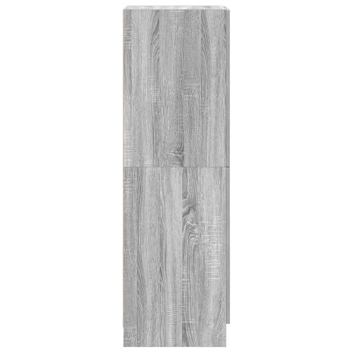 Homvdxl 38cm Narrow Kitchen Cupboard, 2 Doors Buffet Side Storage Cabinet with Adjustable Feet, Kitchen Unit for Dining Room Living Room, Grey+Oak - Image 7