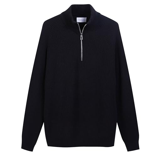 Sweater homme demi-zip noir Diana Studio pull col zippé manches longues