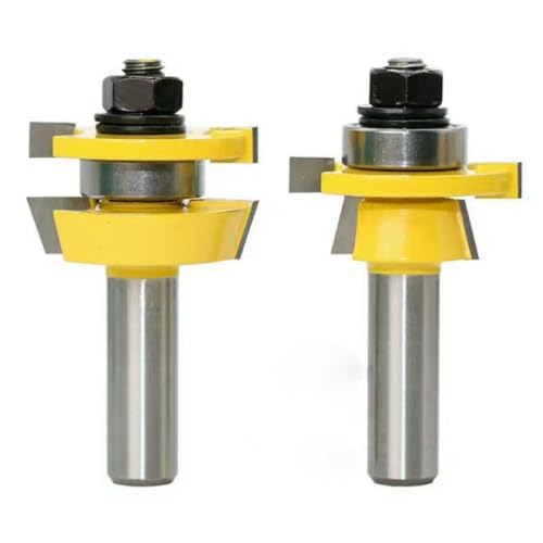 TOEVER Shaker Rail and Stile Router Bits, 1/2 Inch Shank Tongue and Groove Router Bit, Professional Carbide Milling Cutters for Woodworking for Cabinet Door
