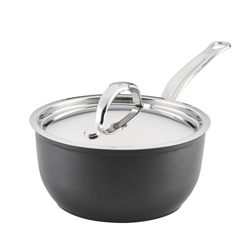 Image of Hestan TITUM Fusion 2 Quart Nonstick Saucepan with Lid, Double Impact Stainless Steel Base & Aluminum Body, Induction Compatible, Made without PFOAs