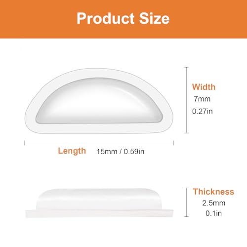 Image of Mr.ZzjOOj Eyeglass Nose Pads, Soft Silicone Nose Pads for Glasses | 2.5mm Thick Comfort Air Chamber Anti Slip Glasses Nose Pad, with Sticky Backing (12 Pairs, Clear)