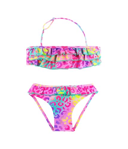 POWER FLOWER Mädchen Badeanzug Zwei-Teile Bikini Sets Tankini Sets Schwimmanzug für Mädchen 2-14 Jahre (8-10 Years LA715-Pink)
