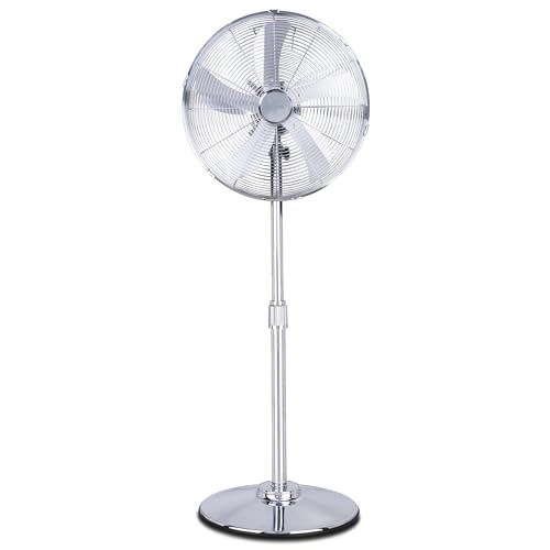 Air Pro 16 Pedestal Fan Adjustable Height Metal Standing Fan Wide-Angled Oscillation With Powerful Airflow For Instant Cooling 3 Speeds Compact with Quiet Operation to use at Home Office or Bedroom
