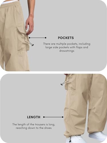 Image of GRECIILOOKS Men's Cargo Pants | 4 Pocket Cotton Cargo Joggers for Men | Loose Fit Stylish Pant with Pockets | Casual Baggy Trousers & Streetwear Lower