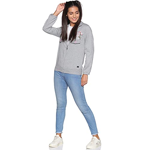 Image of Campus Sutra Cotton Women High Neck Sweatshirt