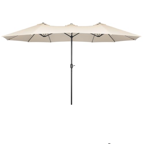 Pincho Sombrilla Terraza Exterior 270 x 420 CM, Sombrilla Jardin Grande con Ventana Superior, Tela Poliéster 170gr/m2, Aluminio, Protección Solar UV50+ (270X420cm)