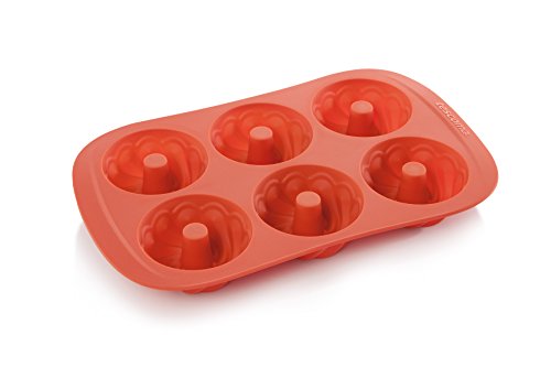 Tescoma Pan for 6 Mini Bundt Cakes Delícia Siliconprime, red, TU