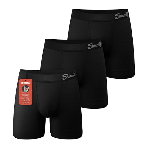 Shinesty Boxer Briefs for Men Pack of 3 - Hammock Support Pouch Underwear for Men with Fly