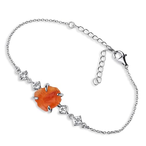 Raw Crystal Chain Bracelet Birthstone...