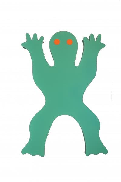 Tavoletta da nuoto a forma di rana, 720 x 480 x 38 mm, colore: verde