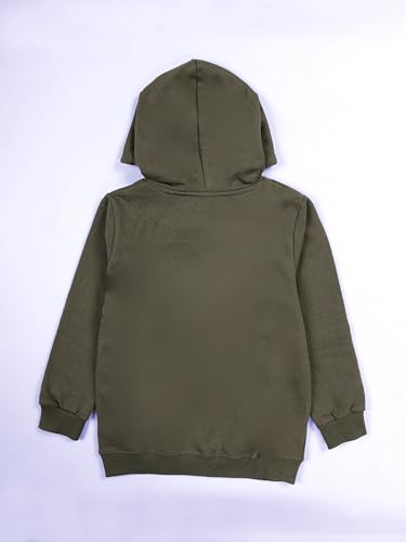 Image of KiddoPanti Unisex Solid Pullover Hooded Fleece Sweatshrit | Cotton Poly Fleece Fabric | Waist Length, Full Sleeve Hoodie | 2 Kangaroo Pockets | Winter Wear for Boys & Girls
