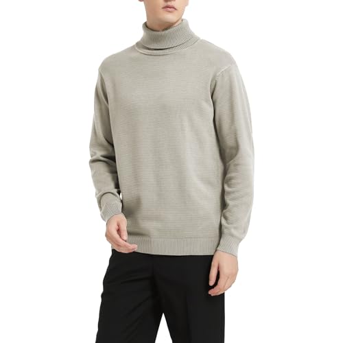 Isle Bay Linens Men's Turtleneck Sweater, Slim Fit Pullover Sweaters for Men Roll Neck Sweater Long Sleeve Sweater