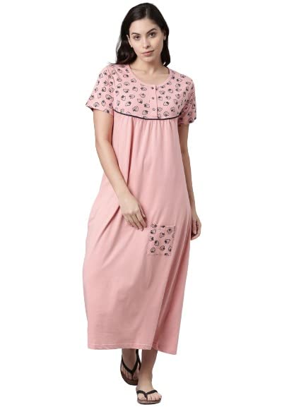 Image of KRYPTIC Womens Printed Pure Cotton Maxi Nightdress