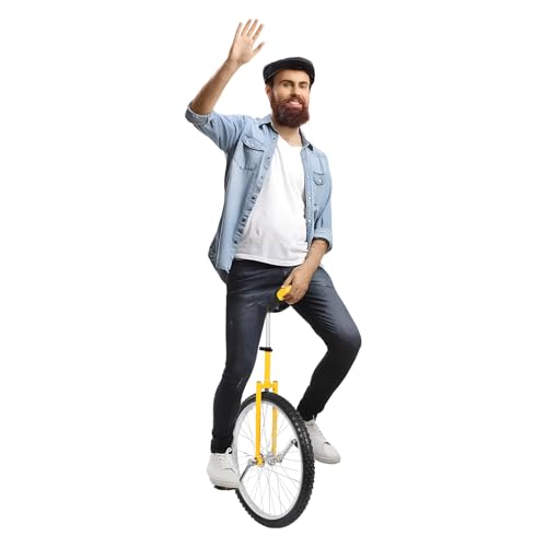 Image of 16 inch /24 inch Wheel Unicycle, Wheel Unicycle with Steel Rim Skid-Proof Tire Adjustable Seat Sports Exercise Bicycle for Daily Fitness