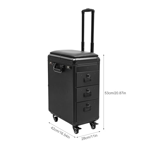 Malette trolley beauté à grande capacité dotée de roulettes silencieuses - 7