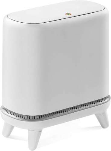 O-MART ゴミ箱 脚付きごみ箱 ふた付き ゴミ袋自動セット機能付き 防水・防臭設計 12.5L大容量&大口径 ゴミ捨て簡単 スリムなデザイン プッシュ式 トイレ/バスルーム/リビング/キッチン ホワイト おしゃれ 多用途ゴミ入れ 33.5長さ*17.5