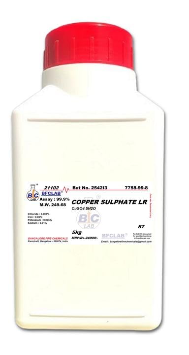 BFC COPPER SULPAHTE LR - 5kg CUPRIC SULPHATE (CuSO4.5H2O) CAS No.7758-99-8-picture-20