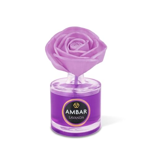 TIENDIFY - ambientador Ambar de flor decorativa perfumada sin alcohol aroma prolongado difusor natural para casa salón baño y oficina (1 UNIDAD, LAVANDA)