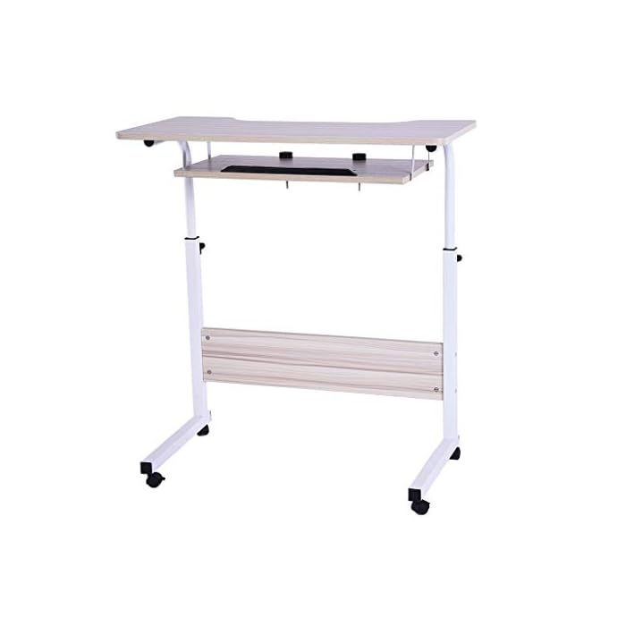 Luonita Folding Computer Desk,31.5"x 15.7" Home Office Desk Lift Mobile Computer Desk with