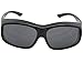 Sunglass Rage Largest Non Polarized Fit over Sunglasses Style F19 (Black Frame-Non Polarized Gray Lenses)